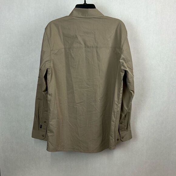5.11 Tactical Mens Button Front Shirt Sz Medium Khaki Tan Long Sleeve - Picture 5 of 12